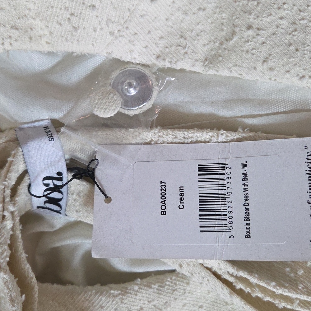 Women's Cream Belted Blazer Coat - Picture 6 of 13